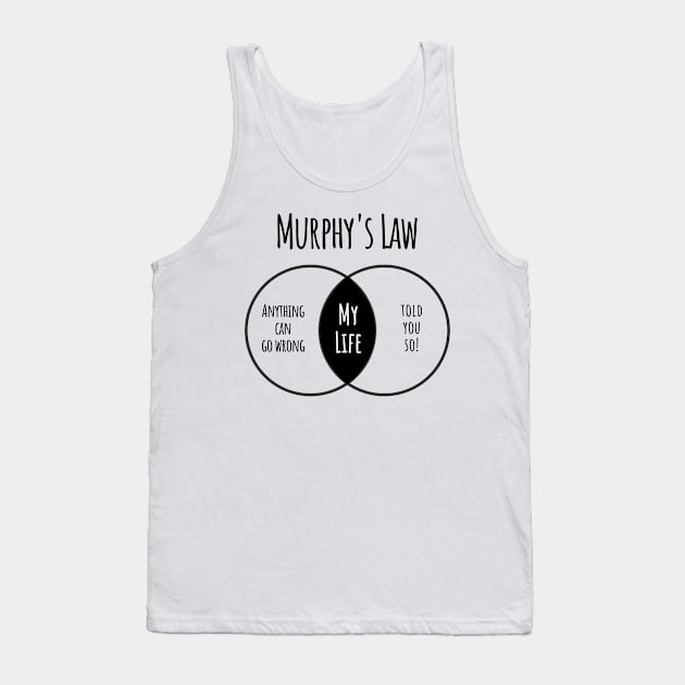 Explanation of Murphy's Law and My Life in a venn diagram Tank Top by Luxinda